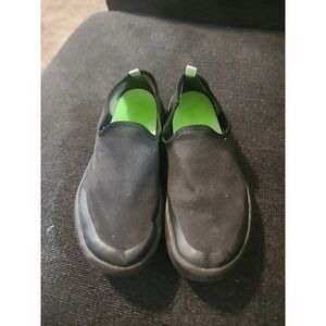 OOFOS Oomg Shoes Women US 6.5 EU 37.5  Black/Green Mesh Low Recovery Slip‎ On